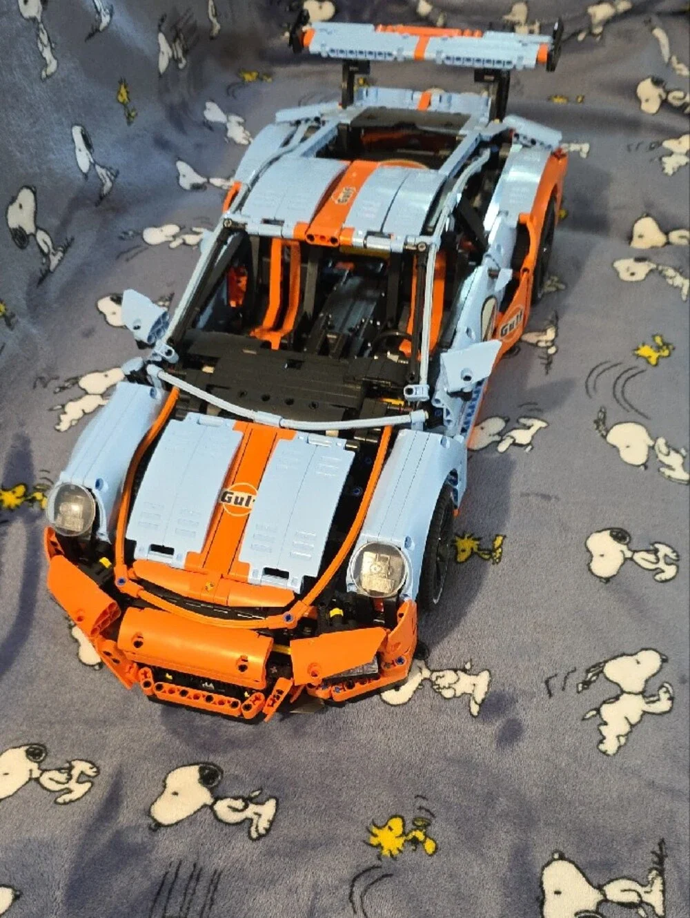 CaDa Gulf Racing-style Blue & Orange Race Car Building Set - Kids Toys